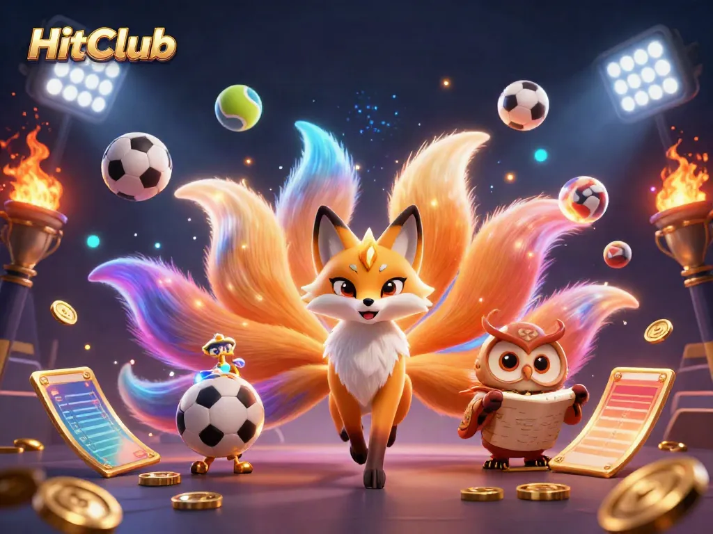 Engage in winning strategy gameplay with HitClub, featuring vibrant fantasy characters and dynamic sports elements.
